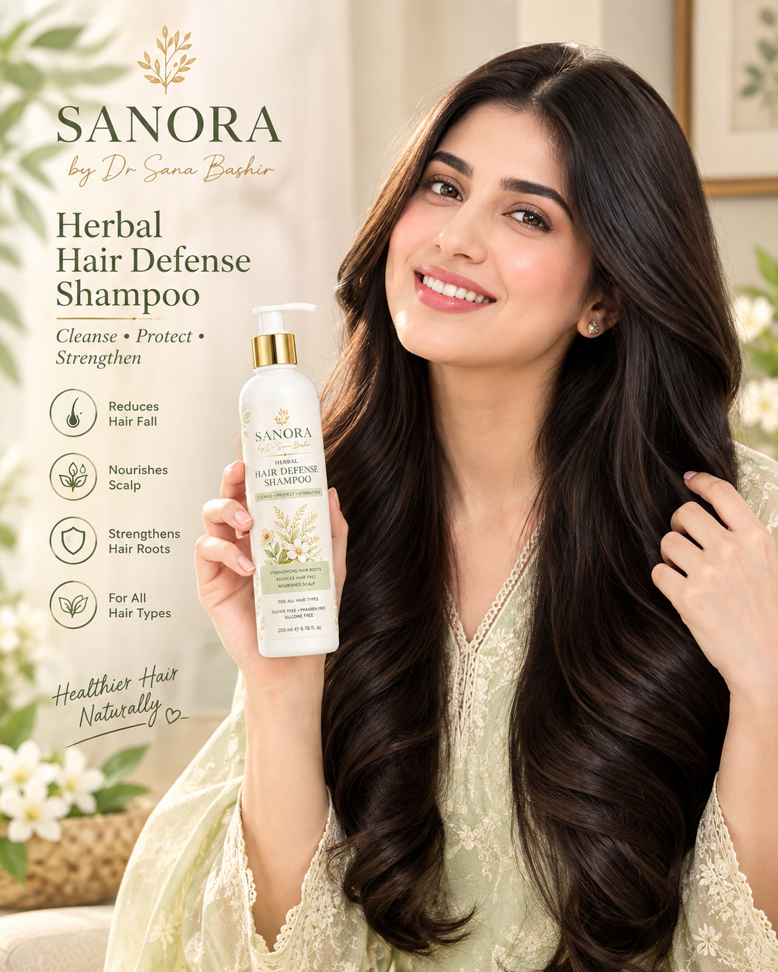 Herbal Hair Defence & Growth Shampoo By Dr Sana Bashir